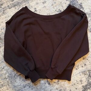 Aerie Off The Shoulder Sweatshirt Chocolate Brown